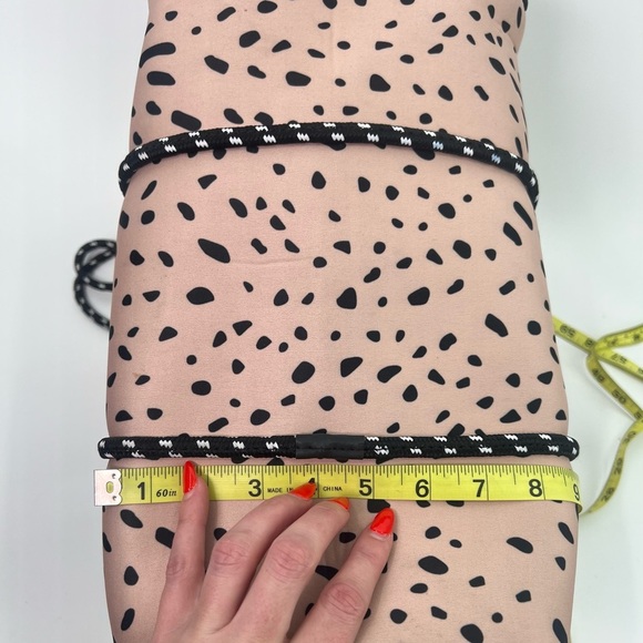 Large Neoprene Tote Bag and Wristlet Spring Fawn Blush Dots Pink Navy Stripes - Picture 11 of 15